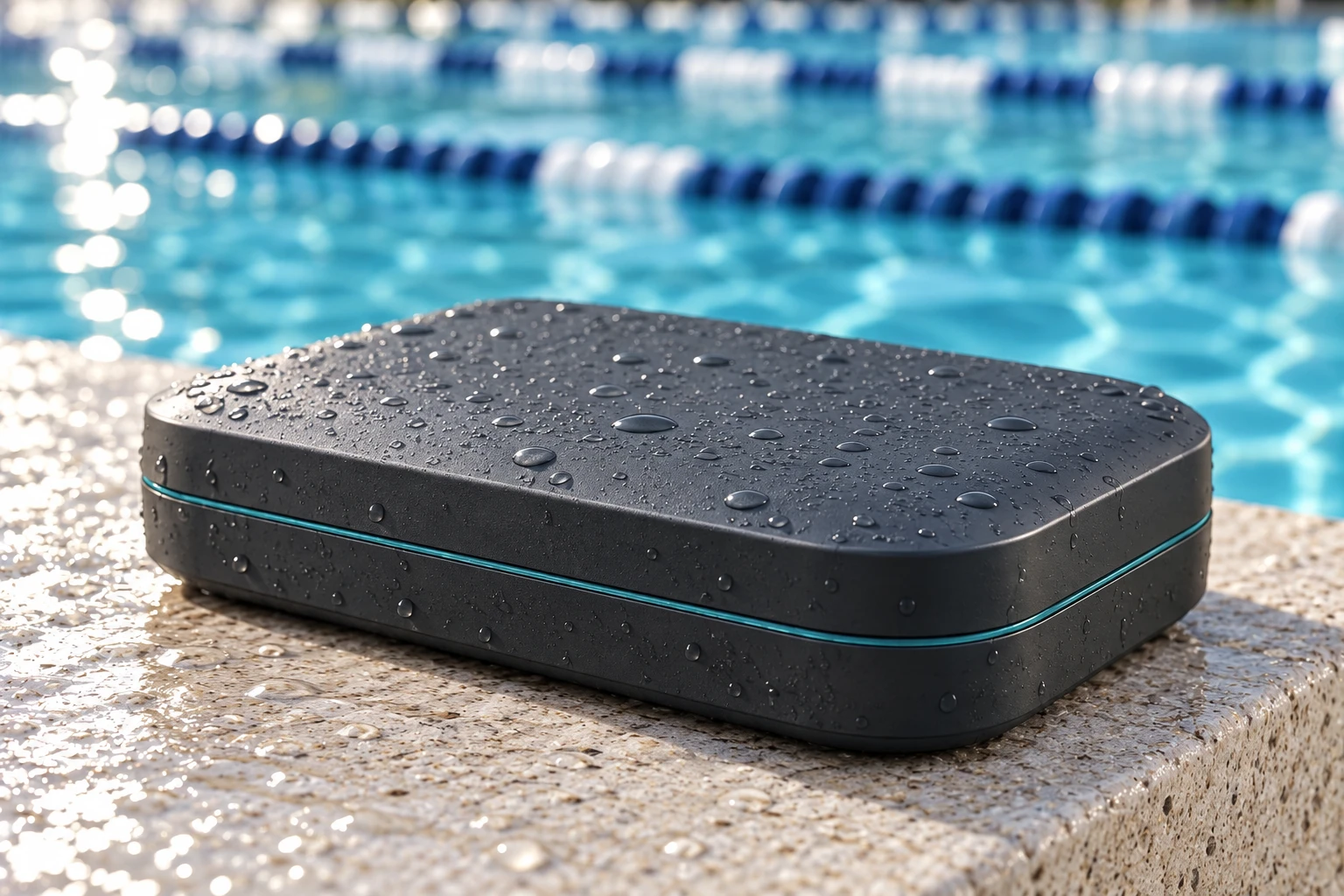 Deck Hub concept on pool coping